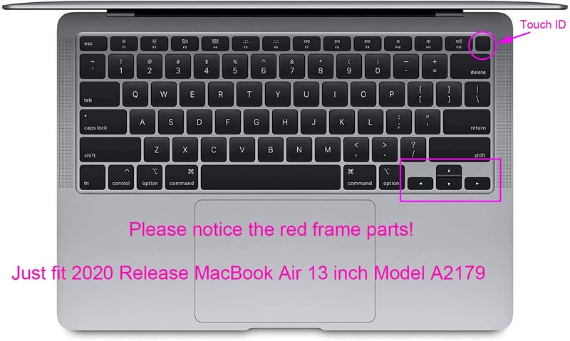 UHamn Russian Language Silicone Keyboard Cover Skin Protector Compatible 2020 Release MacBook Air 13 inch with Touch ID Model A2179 (not fit 2015-2019 Versions MacBook Air 13 A1369 A1466 A1932) - Image 1